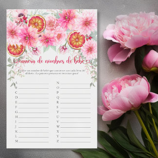 Bebê espanhol Race Pink - Jogo de Chá de fraldas