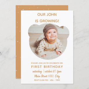 Bebê está crescendo - Convite para Fotografia do U