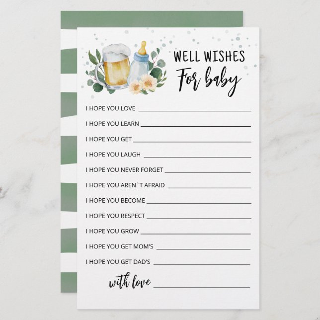 Bebê está criando bons desejos editáveis para o be (Frente/Verso)