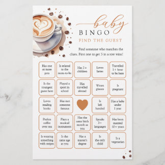 Bebê está criando café Encontre o Jogo do Bingo co