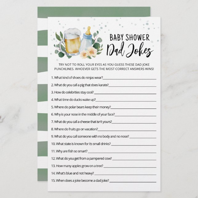 Bebê está criando o jogo de festas do Chá de frald (Frente/Verso)