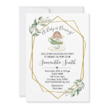 Bebê está criando Páscoa Tea Greenery Chá convite