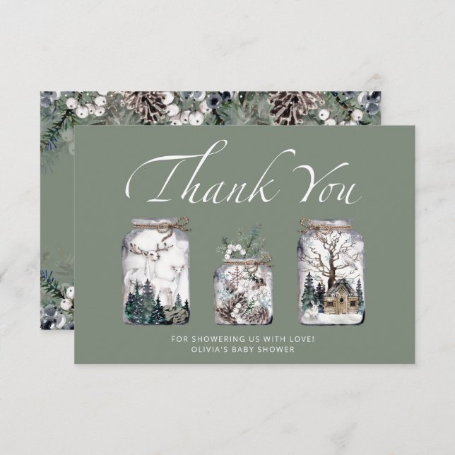 Bebê está frio fora do cartões de agradecimentos d (Frente/Verso)