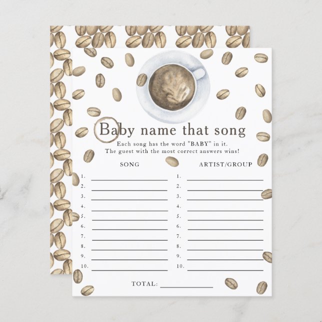 Bebê está preparando café - Dê um nome ao jogo da  (Frente/Verso)