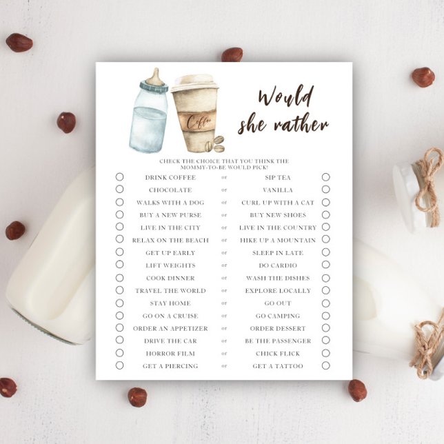 Bebê está preparando café. O que ela preferiria (Criador carregado)