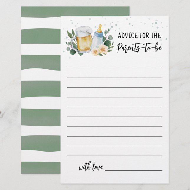 Bebê está preparando conselhos para os pais serem  (Frente/Verso)