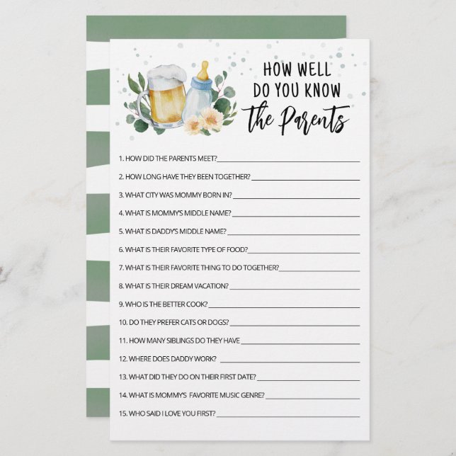 Bebê está se preparando... como você conhece os pa (Frente/Verso)