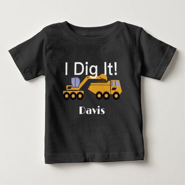 Bebê Eu Cavou Design - Camiseta de Jersey Fina para Beb (Frente)