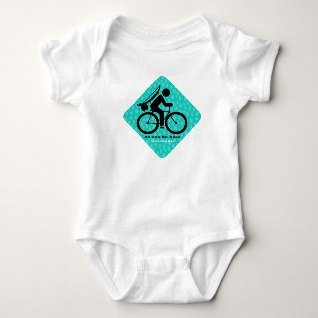 Bebê Eu vou de bike: Body de Capoeira para bebês! (Frente)