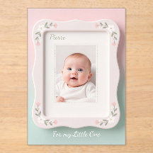 Bebê Feliz Moldura Floral Rosa Verde