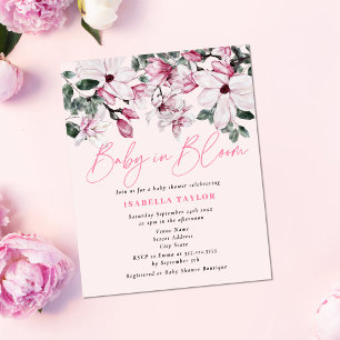 Bebê Floral Cor-de-Rosa Orçamental no Chá de frald