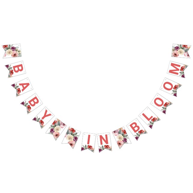 Bebê Floral De Aquarela Em Bandeiras De Ventre (Todos)