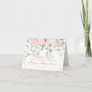 Bebê Floral Rosa no Cartões de agradecimentos de C