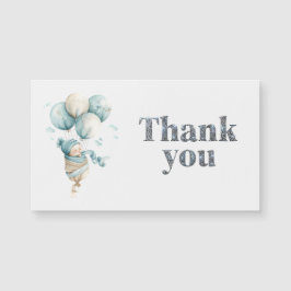 Bebê flutuando com balões Diamond Obrigado