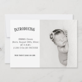 Bebê Foto Obrigado Cartão de Anúncio de Nascimento