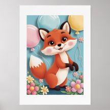 Bebê Fox Wall Art, Baby Fox Imprimível, Animal Gel