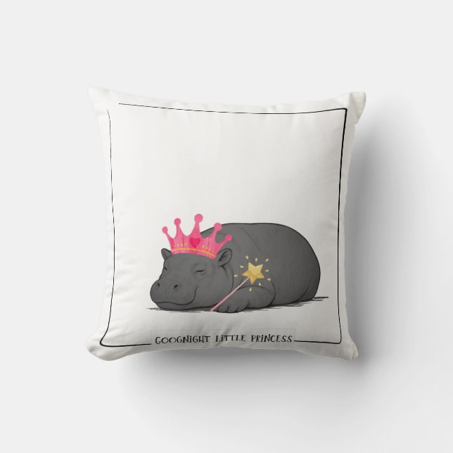 Bebê Hipopótamo Pigmeu - Almofada Princesa (Frente)
