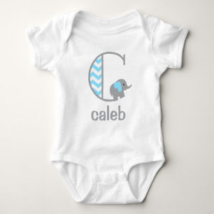 Bebê-Menino Elefante Boi-Fato Monograma Camisa C