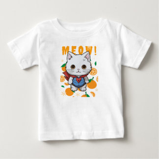 Bebê "MIAU!" Camiseta de Gato Super-Herói Adorável para