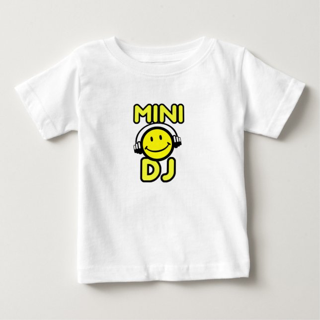 Bebê Mini DJ DJ - camiseta sorridente para bebês (Frente)