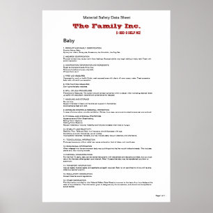 Bebê MSDS poster engraçado