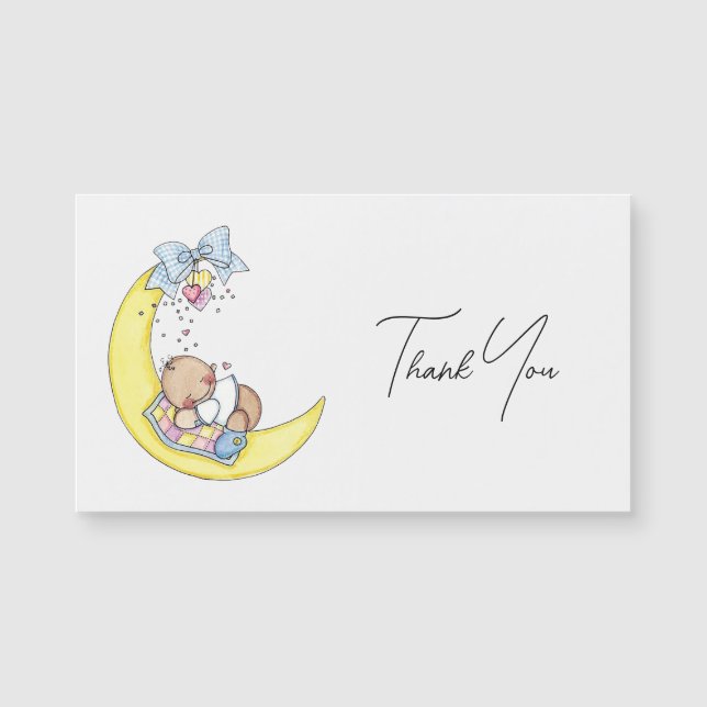 Bebê na Lua design Escrita Legante Obrigado (Frente)