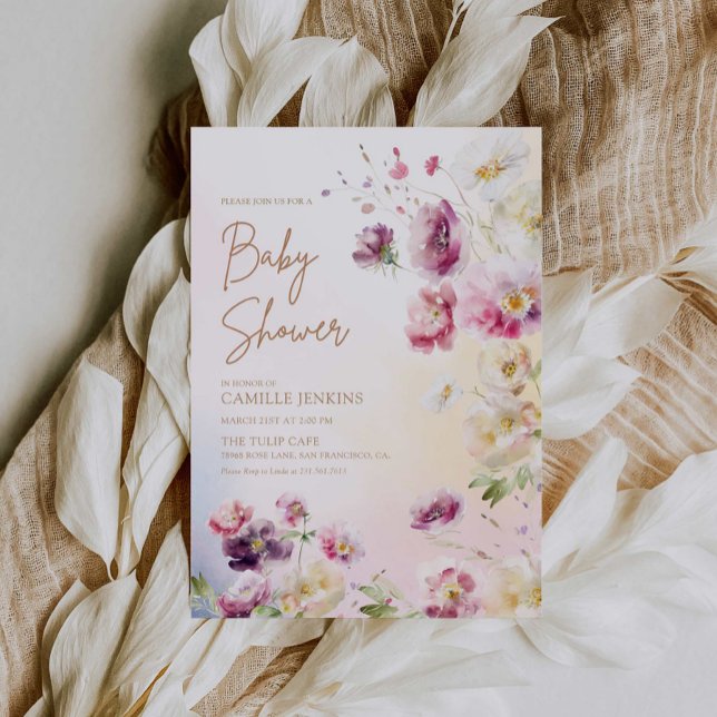 Bebê no Bloom Primavera, Convite para Chá de frald (Criador carregado)