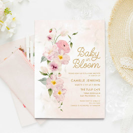 Bebê no Bloom Summer Floral Chá de fraldas Convite