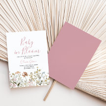 Bebê no Bloom Wildflower chá de fraldas Convite