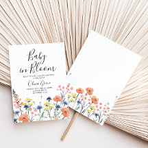 Bebê no Bloom Wildflower chá de fraldas Convite