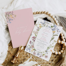 Bebê no Bloom Wildflower Chá de fraldas Convite