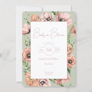 Bebê no Bloom Wildflower Chá de fraldas Convite