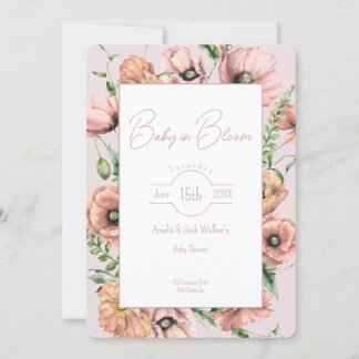 Bebê no Bloom Wildflower Chá de fraldas Convite