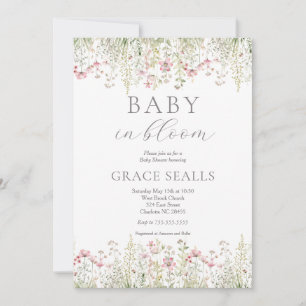 bebê no Convite Bloom Chá de fraldas