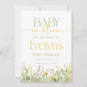 Bebê no convite para Chás de fraldas Bloom