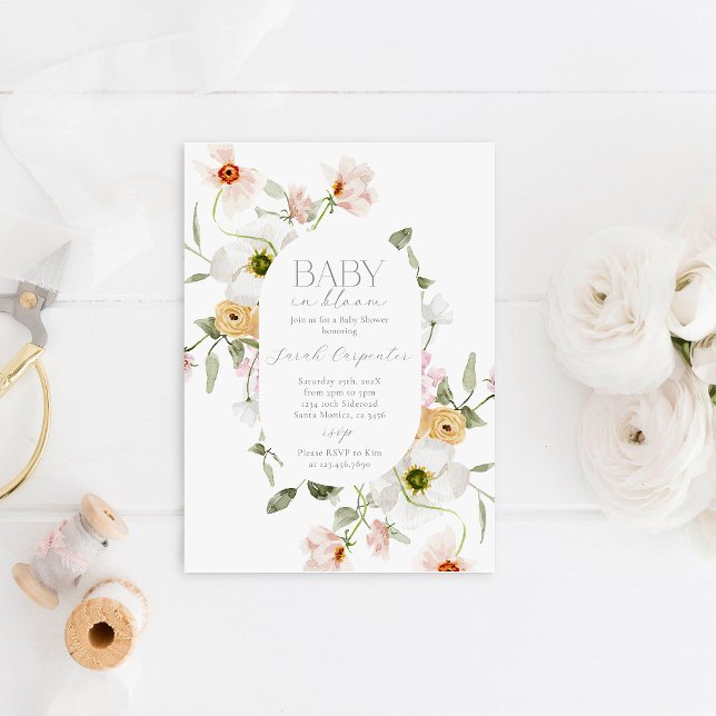 Bebê no Convite para Chás de fraldas Bloqueados (Criador carregado)