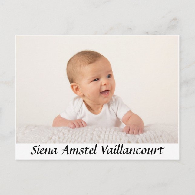 Bebê Obrigado cartão postal (Frente)