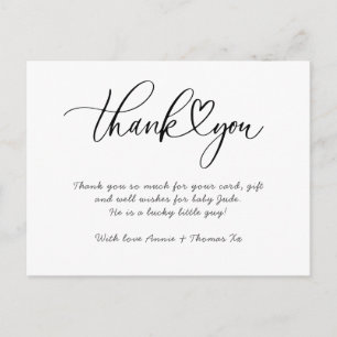 Bebê obrigado cartões obrigado coração