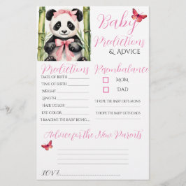 Bebê Panda Bear Girl Bear Predication Advice Card