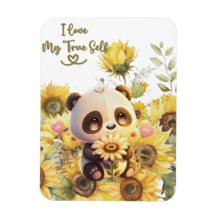 Bebê Panda Com Ímã de Foto Flexível de Girassol