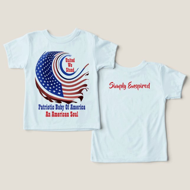 Bebê Patriótico Americano de Design Transparente (Design Frente e Verso)