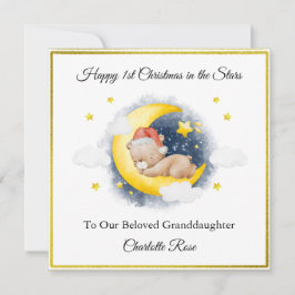 Bebê Perda Menina Menino Lua Teddy Urso Cartão de