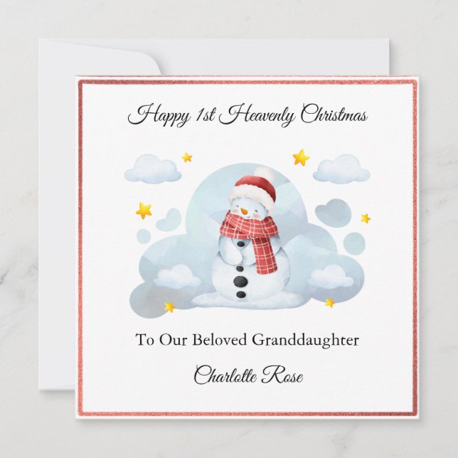 Bebê Perda Menina Menino Neve Cartão de Natal (Frente)