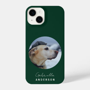 Bebê personalizado verde escuro Foto e nome do cão