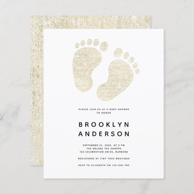 Bebê Pés Dourados Luminter Gênero Chá de fraldas N (Frente/Verso)