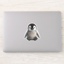 Bebê Pinguim Fofo Adesivo Recortado 3D