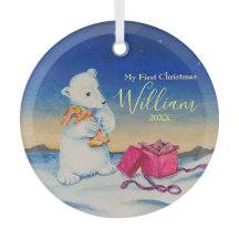 Bebê Polar Urso Primeiro Natal