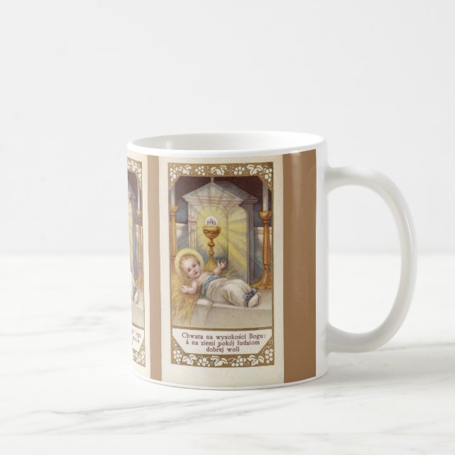 Bebê polonês Jesus na caneca do comedoiro (Direita)
