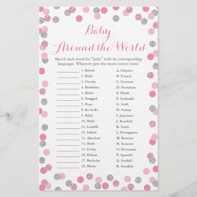 Bebê prateado rosa ao redor do jogo de tradução mu (Frente)