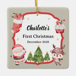 Bebê Primeiros Papais noeis de Natal Ornamento de 